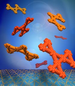 Artist's conception of chemistry professor Mike Haley's supersized carbon-rich molecules. Image credit: Annie Tykwinski.