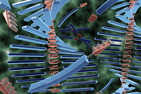 An artist impression of molecular selforganisation.