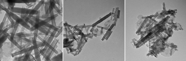 TEM images of nanotubes obtained when bulk SnS2 (a) and bulk SnS (b, c) were used as precursors for the synthesis of SnS2 nanotubes.
: Angewandte Chemie, Wiley-VCH-Verlag