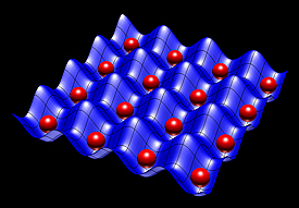 Optical lattices use lasers to separate rubidium atoms (red) for use as information bits in neutral-atom quantum processors -- prototype devices which designers are trying to develop into full-fledged quantum computers. NIST scientists have managed to isolate and control pairs of the rubidium atoms with polarized light, an advance that may bring quantum computing a step closer to reality.

Credit: NIST