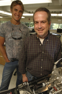 Prof. John McLean, above right, and graduate student Cody Goodwin, above left; Prof. John Wikswo, right; credit Steve Green