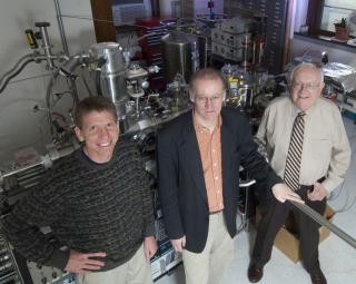 Jeff Shield (left), Ralph Skomski (center) and David Sellmyer (right)