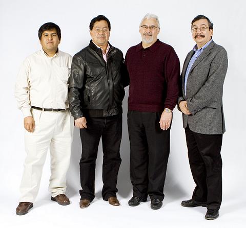 Micra Nanotecnologia representatives pictured left to right:  Miguel Urbano, Roberto Villaseor, John Green (Asylum Research), and Carlos Segovia.