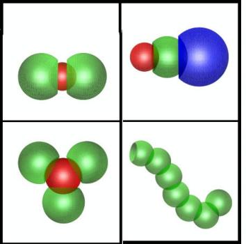 NYU physicists have created handshaking particles that link together based on their shape rather than randomly. The graphic shows how the researchers developed a lock and key mechanism that allows specific particles to join together. Image courtesy of Nature.