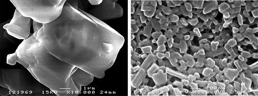 Image shows phenytoin before (x10,000) and after (x100,000) thinky mixing