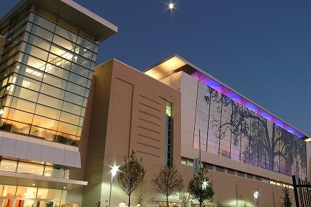 Cree shimmer wall at the new Raleigh Convention Center where technical conference will be held