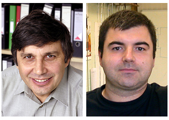 Andre Geim & Konstantin Novoselov. Photos: Sergeom, Wikimedia Commons. 
