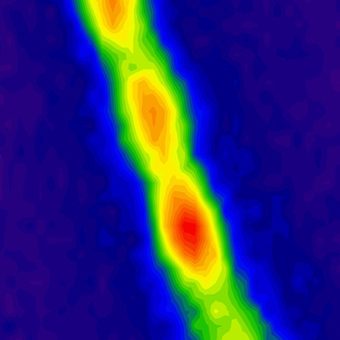 Energy density image of a filament containing about 30 million carbon nanotubes that absorb energy from the sun. Credit: Geraldine Paulus