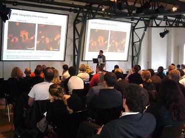 The audience listen to Dr Claudio Canale at JPK's 2010 Life Sciences symposium