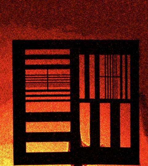 The image shows an x-ray radiograph of a resolution test target. It demonstrates that the x-rays produced with a table-top laser plasma interaction have a source size of one micrometer and a peak brightness comparable to 3rd generation synchrotrons. The image was taken in a single shot exposure of 30 femtoseconds. The image is courtesy of Stefan Kneip and Chris McGuffey.