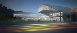 Rendering of the Krishna P. Singh Center for Nanotechnology.