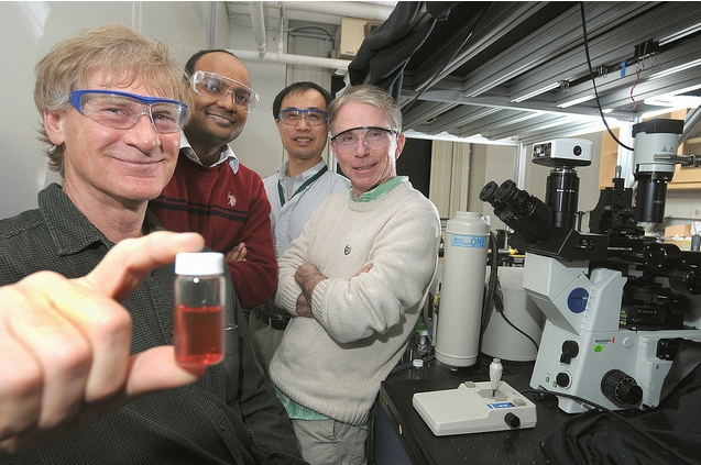 John Bahns, Subramanian Sankaranarayanan, Liaohai Chen and Stephen Gray find new way to assemble nanoparticles.