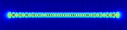 A computer simulation of a one-dimensional cavity wave in a 200nm nanowire