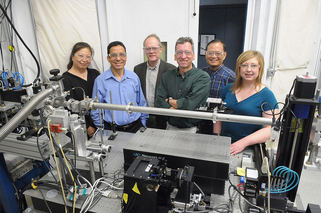 A team of researchers at Argonne has developed the new "multilayer Laue lens," that will let scientists study the nanoscale in greater detail than ever before. From left to right: Bing Shi, Lahsen Assoufid, Brian Stephenson, Jrg Maser, Chian Liu, Lisa Gades.