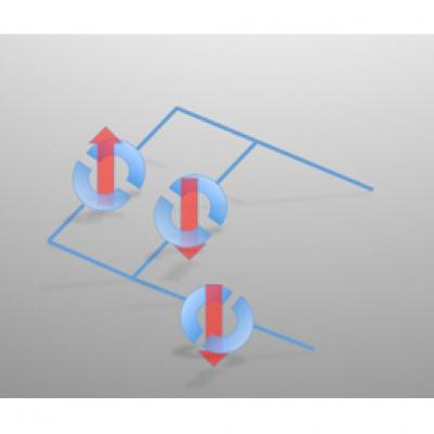 In future, X-ray beams could be used to write superconducting circuits, such as those depicted in the image. Here, solid lines indicate electrical connections while semicircles denote superconducting junctions, whose states are indicated by red arrows.

Credit: UCL Press Office