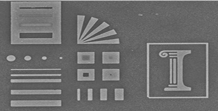 A glass stamp reproduces precise, nanometer-scale etchings in silver. The original engraving, pictured above, is 10 microns wide  less than a quarter of the diameter of a human hair.
Image: Kyle Jacobs 