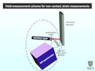 An illustration shows how polarized light from a laser and a near-infrared spectrometer could read levels of strain in a material coated with nanotube-infused paint invented at Rice University. (Credit: Bruce Weisman/Rice University)