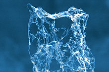 This graphic shows a detail of the world’s lightest material: Aerographite. Open carbon tubes form a fine mesh and offer a low density of 0.2 milligram per cubic centimetre. The picture was taken with a scanning electron microscope (TEM).
Source: TUHH