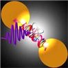  Busson, Rolly, Stout, Bonod, Bidault Schematic representation of a nanoantenna formed of two gold nanoparticles linked by a DNA double strand and supplied by a single quantum emitter. 