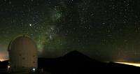 This is a long time exposure photography viewing from Tenerife to La Palma. A green laser beam indicates the free-space link between the two laboratories.

Credit: IQOQI Vienna