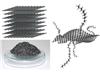 Graphite (lower left) consists of numerous layers of the carbon substance graphene (upper left). The graphene macromolecules developed in Freiburg are less than a millionth of a millimeter thick but cover a large surface area and achieve widths of over a hundredth of a millimeter (right). 