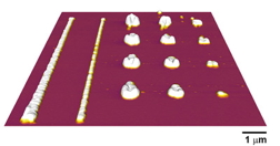 The chemical properties of these polymer nanostructures were measured using AFM-IR from Anasys Instruments.