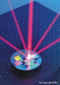 The attached image shows a microfabricated grating generating four new beams from a single incoming beam of light.

Credit: National Physical Laboratory