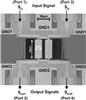 he two square rectangles in the center of this SEM picture are the two resonators