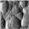 Scanning tunneling microscopy image showing the surface structure of nanodiamonds. 