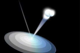 A water molecule bounces off a liquid surface from the vapor phase. 
GRAPHIC: YUKIKO OKA