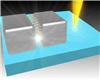 A focused electron beam (in yellow) was used to characterise the structures and to probe the optical properties of two plasmonic resonators bridged by a layer of molecules with a length of 0.5 nm.Credit: Tan Shu Fen, National University of Singapore