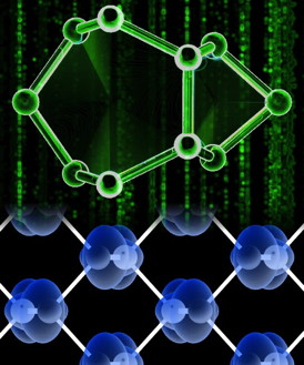 A point defect appears in a two-dimensional material when atoms don't line up quite right, as in the puckered pair of a heptagon and a pentagon seen at top. In many materials, this disruption of regular six-atom rings (as seen at bottom) would change the material's electronic properties. But Rice University theorists have determined that 2-D phosphorus would not be affected by such defects. Credit: Evgeni Penev/Rice University