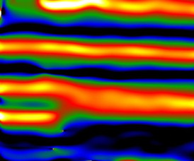 This color-enhanced image reveals how the structure of zinc-antimonide changes as lithium ions enter the anode. Anmin Nie image