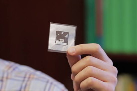 The MIT researchers' wireless chemical sensor.

Photo: Melanie Gonick