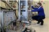 Andrea Gamucci at work on the Heliox system for electrical measurements. Photo copyright  2015 Andrea Freccioni/Scuola Normale Superiore