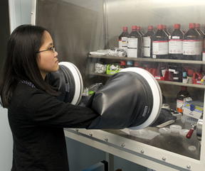 Sujitra Pookpanratana applies the organic monolayers onto the cobalt surfaces to tune the magnetic properties of the Co-molecule interface.