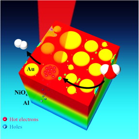 Rice University researchers have demonstrated an efficient new way to capture the energy from sunlight and convert it into clean, renewable energy by splitting water molecules.
CREDIT: I. Thomann/Rice University