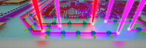 This is a picture of an artist's rendition of optically-defined quantum circuits in a topological insulator.
CREDIT: Peter Allen