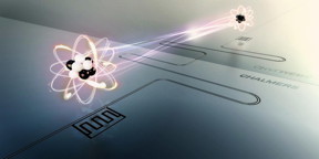 The lifetime of an atom can be extended up to ten times by placing it in front of a short circuit that acts as a mirror. The artificial atom consists of a superconducting circuit on a silicon chip. The interaction between the atom and its mirror image modifies the vacuum fluctuations seen by the atom and thus its lifetime.
CREDIT: Moa Carlsson and Lisa Kinnerud, Krantz NanoArt