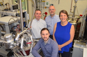 This picture shows from left to right Dr Matthew House, Sam Hile (seated), Scientia Professor Sven Rogge and Scientia Professor Michelle Simmons of the ARC Centre of Excellence for Quantum Computation and Communication Technology at UNSW.
CREDIT: Deb Smith, UNSW Australia