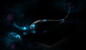 Artistic impression of quantum-limited heat conduction of photons over macroscopic distances.
CREDIT: Heikka Valja