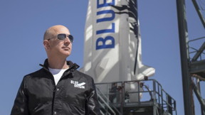 Jeff Bezos, founder of Blue Origin, inspects New Shepard's West Texas launch facility before the rocket's maiden voyage.
Credit: Blue Origin