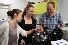 Hannah Barnard left, Katya Zossimova centre and Professor Geoff Nash right.

Credit: University of Exeter