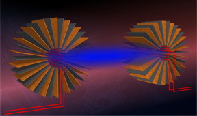 Schematic diagram of the experimental setup used to transfer energy between two circuits, developed by UAB researchers.
CREDIT: Jordi Prat