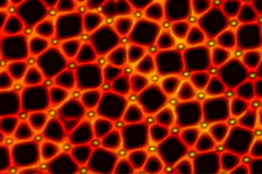 This is a scanning tunneling microscopic image of the quasicrystalline network built up with europium atoms linked with para-quaterphenyl-dicarbonitrile.
CREDIT: J. I. Urgel / TUM