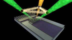 Artistic depiction of the generation of three correlated photons from quantum vacuum.

Image by Antti Paraoanu