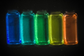 Researchers have found a way to make tiny particles that can be injected into the body, where they emit short-wave infrared light. The advance may open up a new way of making detailed images of internal body structures such as fine networks of blood vessels.

Image: Bawendi Group at MIT