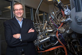 Purdue University and Microsoft Corp. have signed a five-year agreement to develop a useable quantum computer. Purdue is one of four international universities in the collaboration. Michael Manfra, Purdue University's Bill and Dee O'Brien Chair Professor of Physics and Astronomy, professor of materials engineering and professor of electrical and computer engineering, will lead the effort at Purdue to build a robust and scalable quantum computer by producing what scientists call a "topological qubit." (Purdue University photo/Rebecca Wilcox)