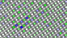 This is an atomic resolution image illustrating the chemical distribution in lead magnesium niobate. Due to mass contrast, columns of atoms rich in magnesium (blue markers) can be discriminated from columns rich in niobium (green markers).
CREDIT
James LeBeau