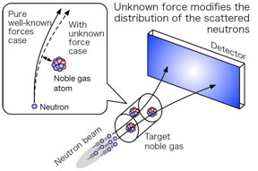 Principle of the experimental test of the inverse-square law of the gravity in nano-meter scale via neutron scattering. Deviation from the inverse-square law will be observed as the modification in the angular distribution of the scattered neutrons.
CREDIT
The NOP collaboration